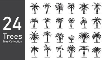 silhouette tree line drawing set, Side view, set of graphics trees elements outline symbol. silhouette tree line drawing set, Side view, icon set of graphics trees elements outline symbol. vector