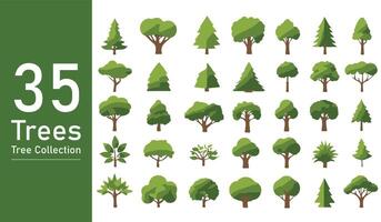 silueta árbol línea dibujo colocar, lado vista, conjunto de gráficos arboles elementos contorno símbolo. silueta árbol línea dibujo colocar, lado vista, icono conjunto de gráficos arboles elementos contorno símbolo. vector