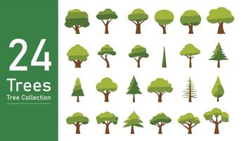 silueta árbol línea dibujo colocar, lado vista, conjunto de gráficos arboles elementos contorno símbolo. silueta árbol línea dibujo colocar, lado vista, icono conjunto de gráficos arboles elementos contorno símbolo. vector