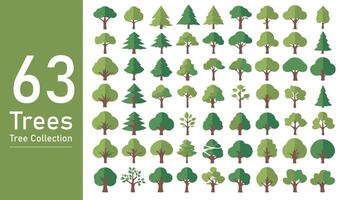 silueta árbol línea dibujo colocar, lado vista, conjunto de gráficos arboles elementos contorno símbolo. silueta árbol línea dibujo colocar, lado vista, icono conjunto de gráficos arboles elementos contorno símbolo. vector