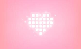 Abstract Happy Valentine's days neon heart pink background with for vector poster design