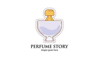 Classic Perfume gold bottle illustration. Glamour fragrance isolated icon vector