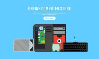 Computer banners logo. Computer store logo vector