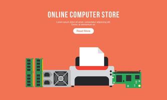 Computer banners logo. Computer store logo vector