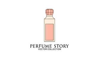 Classic Perfume gold bottle illustration. Glamour fragrance isolated icon vector