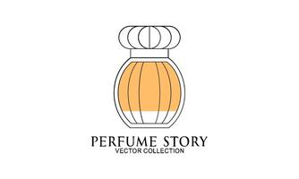 Classic Perfume gold bottle illustration. Glamour fragrance isolated icon vector