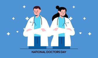 internacional contento del doctor día ilustración vector