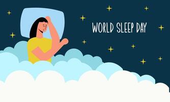 World sleep day. Cute planet Earth sleeping under a blanket on an international holiday vector