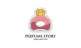 Classic Perfume gold bottle illustration. Glamour fragrance isolated icon vector