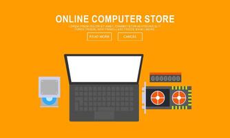 Computer banners logo. Computer store logo vector