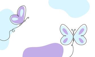 Beautiful butterfly outline background vector