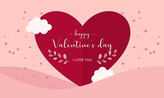 Valentine's day concept frame vector illustration