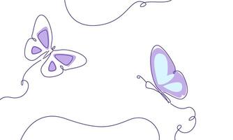 Beautiful butterfly outline background vector