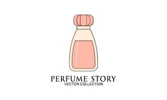 Classic Perfume gold bottle illustration. Glamour fragrance isolated icon vector