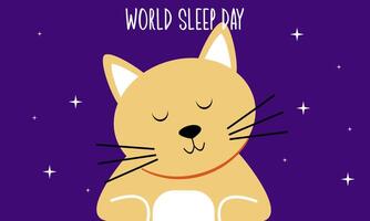 World sleep day. Cute planet Earth sleeping under a blanket on an international holiday vector