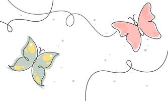 Beautiful butterfly outline background vector