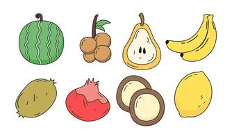 Fruit cartoon big set collection vector