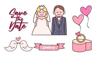 Wedding element collection vector logo