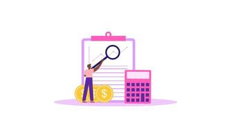 Financial audit or professional accounting service concept vector