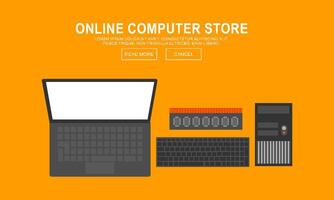 Computer banners logo. Computer store logo vector