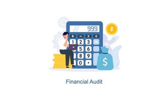 Financial audit or professional accounting service concept vector