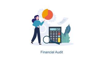 Financial audit or professional accounting service concept vector