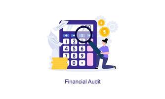 Financial audit or professional accounting service concept vector