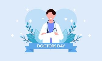 internacional contento del doctor día ilustración vector