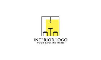 Interior room, furniture gallery logo design vector