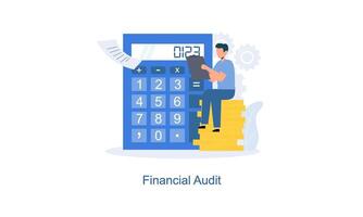 Financial audit or professional accounting service concept vector