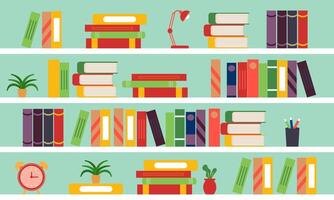 Bookshelf concept illustration for book festival and fair vector