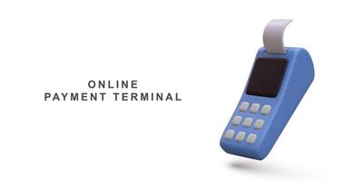 3d realistic Pos terminal payment methods. Vector illustration.