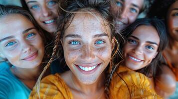 AI generated Group of People With Dreadlocks Taking a Selfie photo