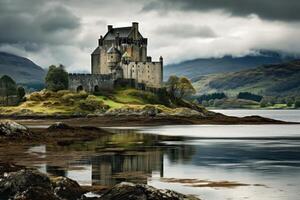 AI generated Majestic Scot scottish castle. Generate Ai photo