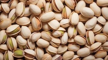AI generated Top-View Background of Pistachios photo