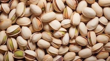 AI generated Top-View Background of Pistachios photo