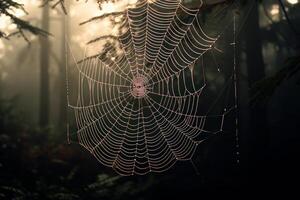 AI generated Spider web background. Generate Ai photo