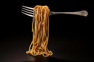 AI generated Spaghetti fork food. Generate AI photo