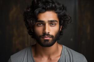 AI generated South Asian male portrait. Generate ai photo