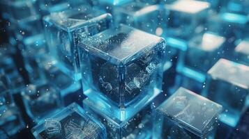 AI generated Stack of Ice Cubes photo