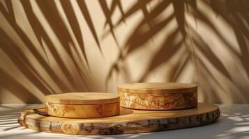 AI generated Wooden Containers on Table photo