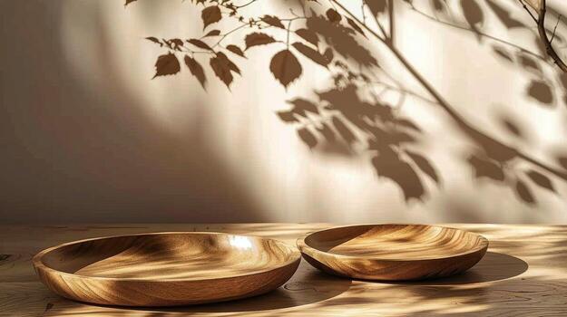 AI generated Two Bowls on Table photo