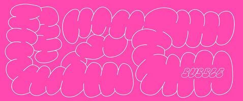 Abstract cloud shape cover design in graffiti y2k style. Linear hand drawn simple texture in trendy retro 90s cartoon style. Vector illustration.