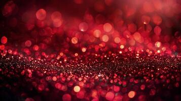 AI generated Close Up of Red Glitter Background photo