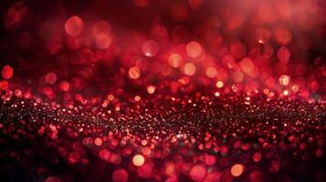 AI generated Close Up of Red Glitter Background photo