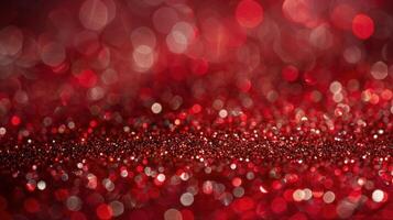 AI generated Close Up of Red Glitter Background photo