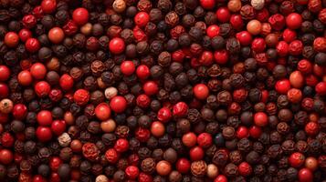 AI generated Mixed Peppercorns on Graded Background, Top View photo