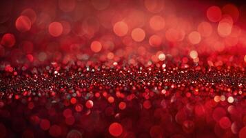 AI generated Close Up of Red Glitter Background photo