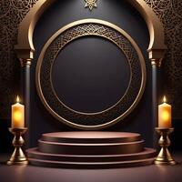 AI generated Free Ramadan kareem luxury islamic background photo