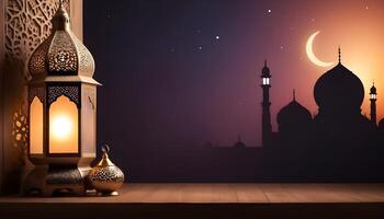 AI generated Free Ramadan kareem luxury islamic background photo